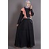 Dual colored A-line Abaya with frills Dual colored A-line Abaya with frills
