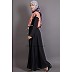 Dual colored A-line Abaya with frills Dual colored A-line Abaya with frills