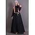 Dual colored A-line Abaya with frills Dual colored A-line Abaya with frills