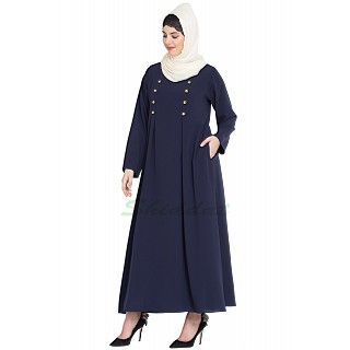 Casual abaya- Navy Blue