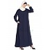 Casual pleated abaya- Navy Blue Casual pleated abaya- Navy Blue
