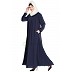 Casual pleated abaya- Navy Blue Casual pleated abaya- Navy Blue