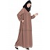 Front open casual abaya- Beige  Front open casual abaya- Beige