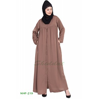 Front open casual abaya- Beige 