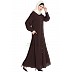 Front open casual abaya- Brown color Front open casual abaya- Brown color