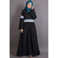 Classic abaya with Lace work - Black Classic abaya with Lace work - Black