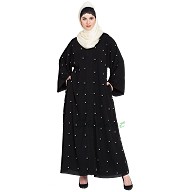 Front open Dubai abaya- Black Front open Dubai abaya- Black