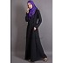 Frilled design Casual Abaya -Black  Frilled design Casual Abaya -Black