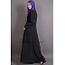 Frilled design Casual Abaya -Black  Frilled design Casual Abaya -Black
