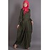 Pleated travel maxi dress - Olive Green abaya Pleated travel maxi dress - Olive Green abaya