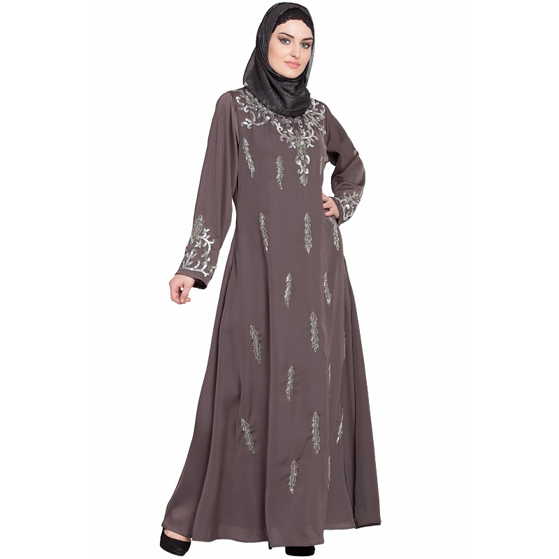 Party-wear abaya- Buy beautiful embellished abaya at www.shiddat.com