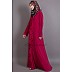Casual  abaya- Wine colored with front frill      Casual  abaya- Wine colored with front frill