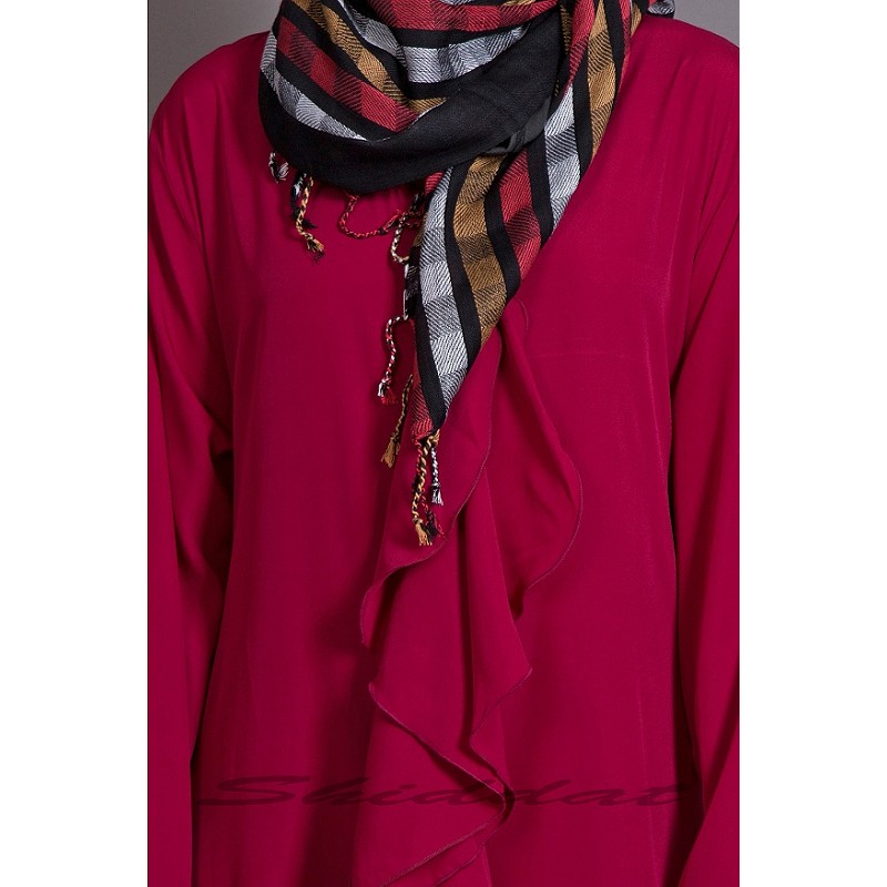 Abaya online Buy Aline abaya with frills at at low rates.