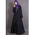Asymmetrical abaya with Yoke design and panels- Black Asymmetrical abaya with Yoke design and panels- Black