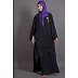 Asymmetrical abaya with Yoke design and panels- Black Asymmetrical abaya with Yoke design and panels- Black