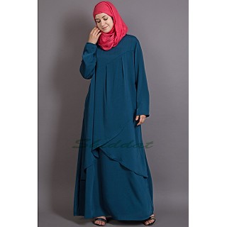 Asymmetrical abaya with Yoke design and panels