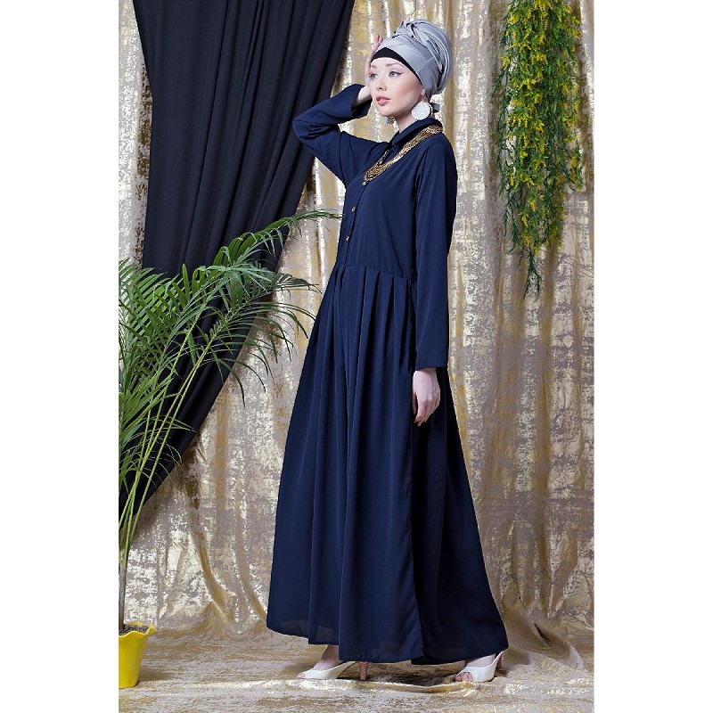 Formal abaya-Buy navy collared abaya at www.shiddat.com