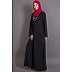 Asymmetrical Pleated abaya - Black Asymmetrical Pleated abaya - Black