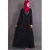 Asymmetrical Pleated abaya - Black Asymmetrical Pleated abaya - Black