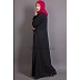Asymmetrical Pleated abaya - Black Asymmetrical Pleated abaya - Black