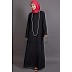A-line Black abaya with back frills A-line Black abaya with back frills