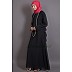 A-line Black abaya with back frills A-line Black abaya with back frills