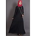 A-line Black abaya with back frills A-line Black abaya with back frills