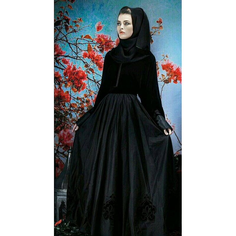 Burqa Buy Anarkali black plain Burqa Abaya with dupatta online Shi