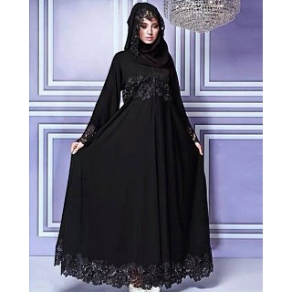 Burqa- Lace work party wear 