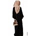 Pearl Beeds Abaya-Black and white print Pearl Beeds Abaya-Black and white print
