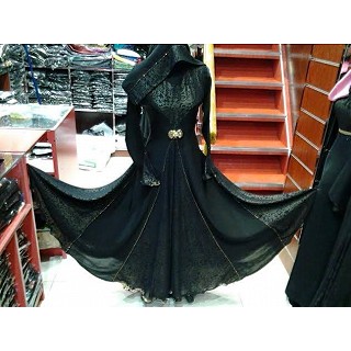 Burqa - Black with frills