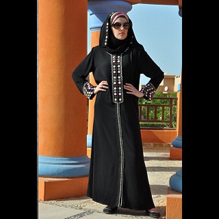 Metallic Beeds Designer Handworked Abaya