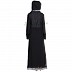 Black colored half front open Georgette Abaya Black colored half front open Georgette Abaya