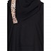 Abaya in turkish design with 5 line border Abaya in turkish design with 5 line border