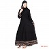 Abaya in turkish design with 5 line border Abaya in turkish design with 5 line border