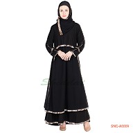 Burqa online in India- a-line simpla Abaya with printed border