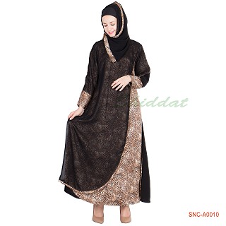 Abaya in shari design - crepe fabric