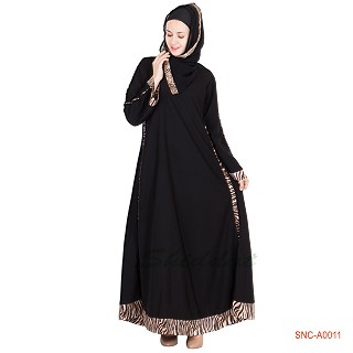 Burqa- simple A-line with printed border