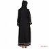 Turkish design abaya with 3 line border Turkish design abaya with 3 line border