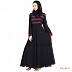 Abaya- Full Flair with Maroon Strip on Top Abaya- Full Flair with Maroon Strip on Top