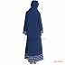 Blue colored Turkish abaya with 5 line border Blue colored Turkish abaya with 5 line border
