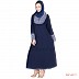 Abaya- Blue Colored with Print on Top  Abaya- Blue Colored with Print on Top