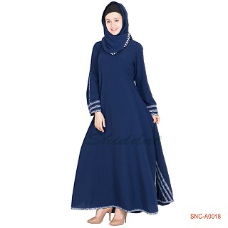 Abaya- blue colored turkish design