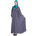 Pleated  Abaya - Dolphin Colored in Nidha Fabric Pleated  Abaya - Dolphin Colored in Nidha Fabric