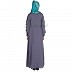 Pleated  Abaya - Dolphin Colored in Nidha Fabric Pleated  Abaya - Dolphin Colored in Nidha Fabric