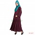 Umbrella abaya with pleats - Livid Brown