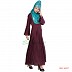 Umbrella abaya with pleats - Livid Brown