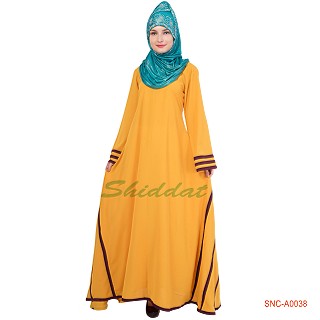 Yellow Colored Turkish Abaya