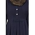 Pleated Abaya - Navy Blue 