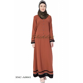 Casual abaya- Caramel Brown